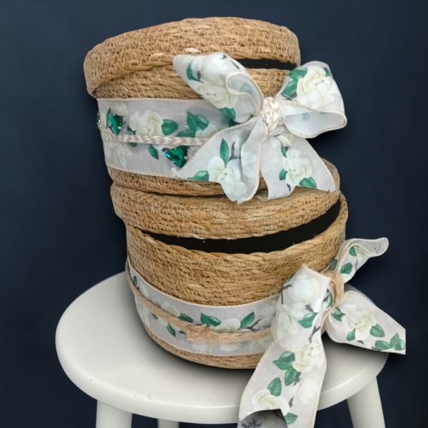 Καλάθια αποθήκευσης πλεκτά με φιόγκους!