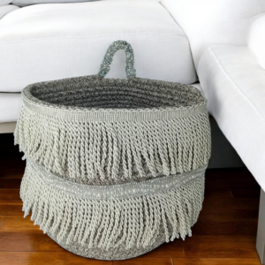 Καλάθι αποθήκευσης με σατέν κρόσια & λαμπερά κρύσταλλα!