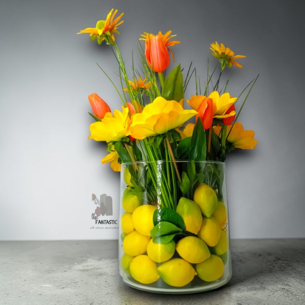 Διακοσμητική σύνθεση με λουλούδια & λεμόνια!